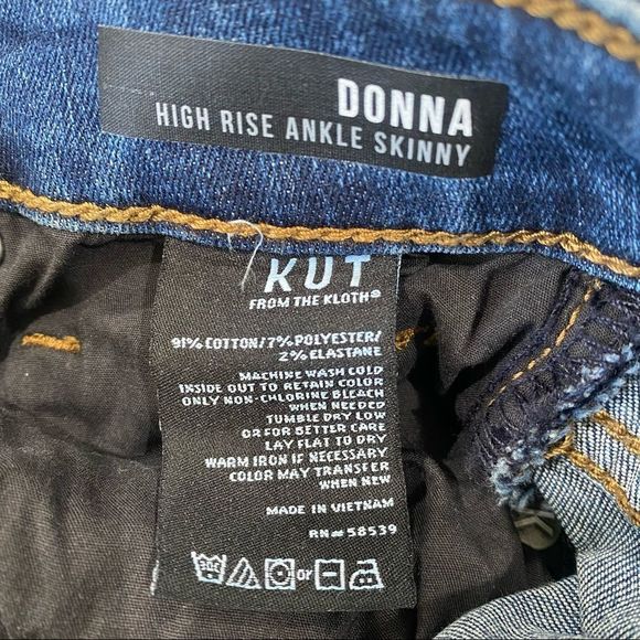 KUT from the KLOTH Donna high rise ankle skinny button up raw hem jeans - 2 - Picture 6 of 8